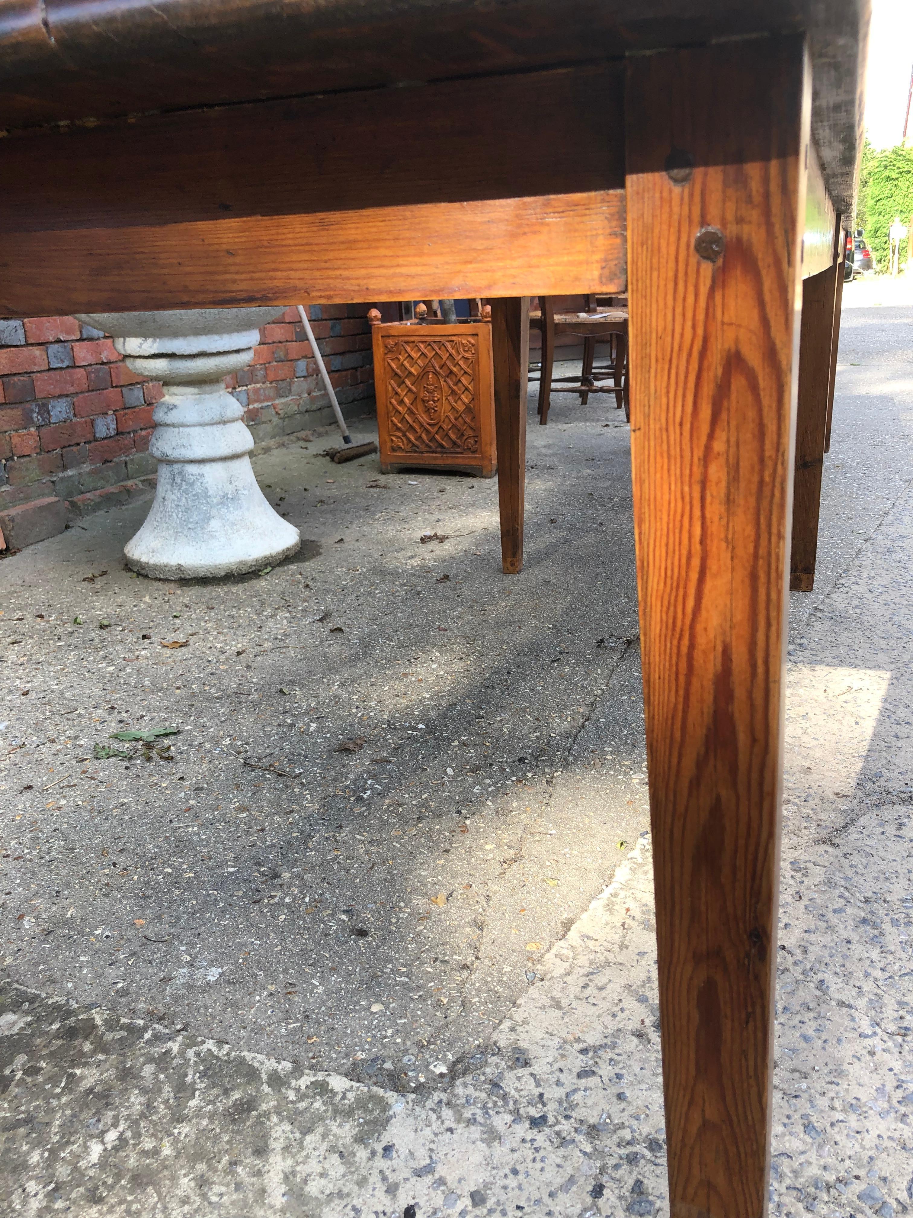 Pine Very Large 19th Century French Farm Dining Table