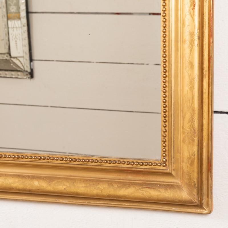 Très grand miroir en bois doré français du 19e siècle Bon état - En vente à SAINT-OUEN-SUR-SEINE, FR