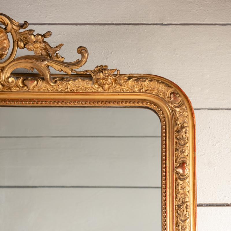Français Très grand miroir français du XIXe siècle H. 178 cm - L. 110 cm en vente