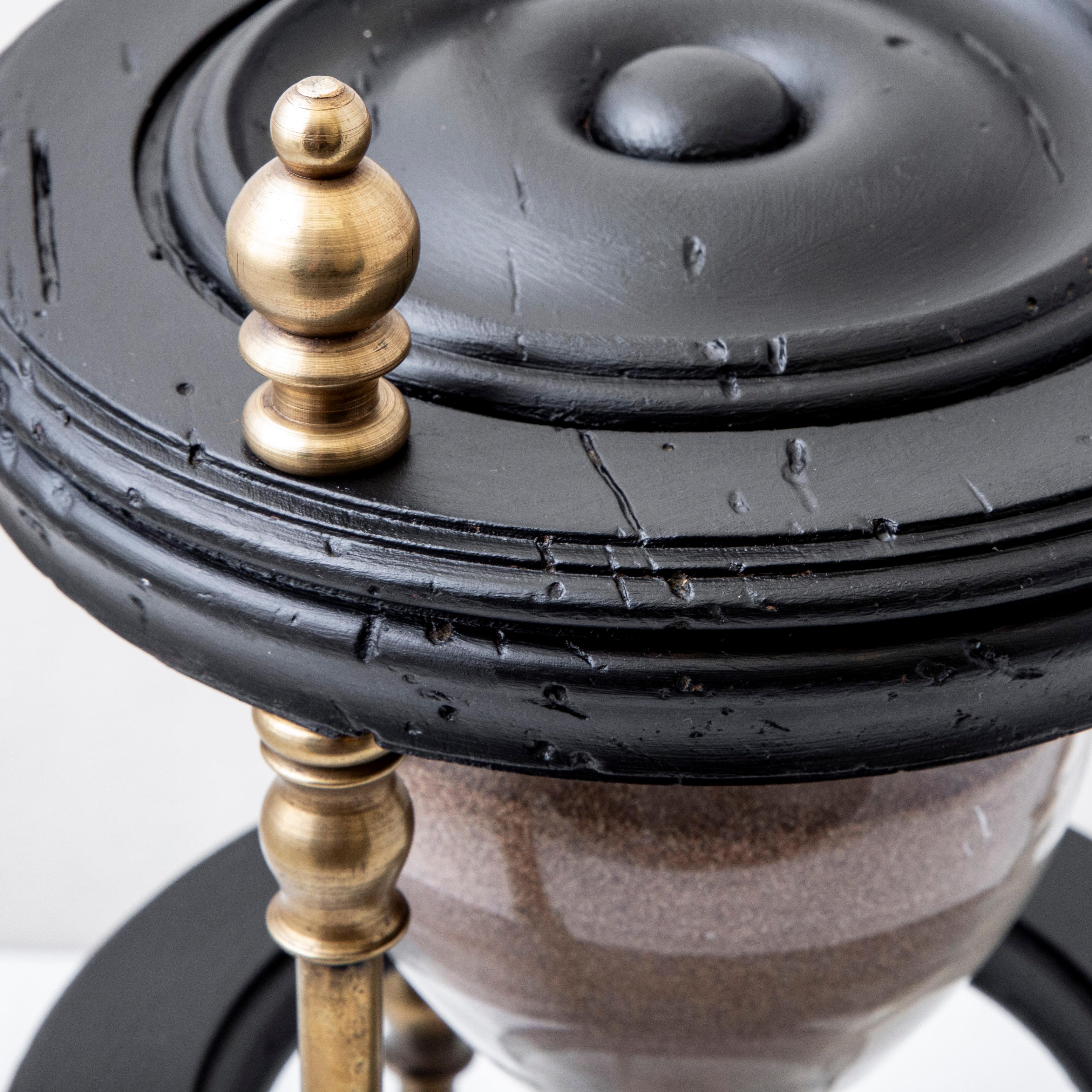 Very Large 19th Century French Napoleon III Period Ebony and Bronze Hourglass For Sale 6