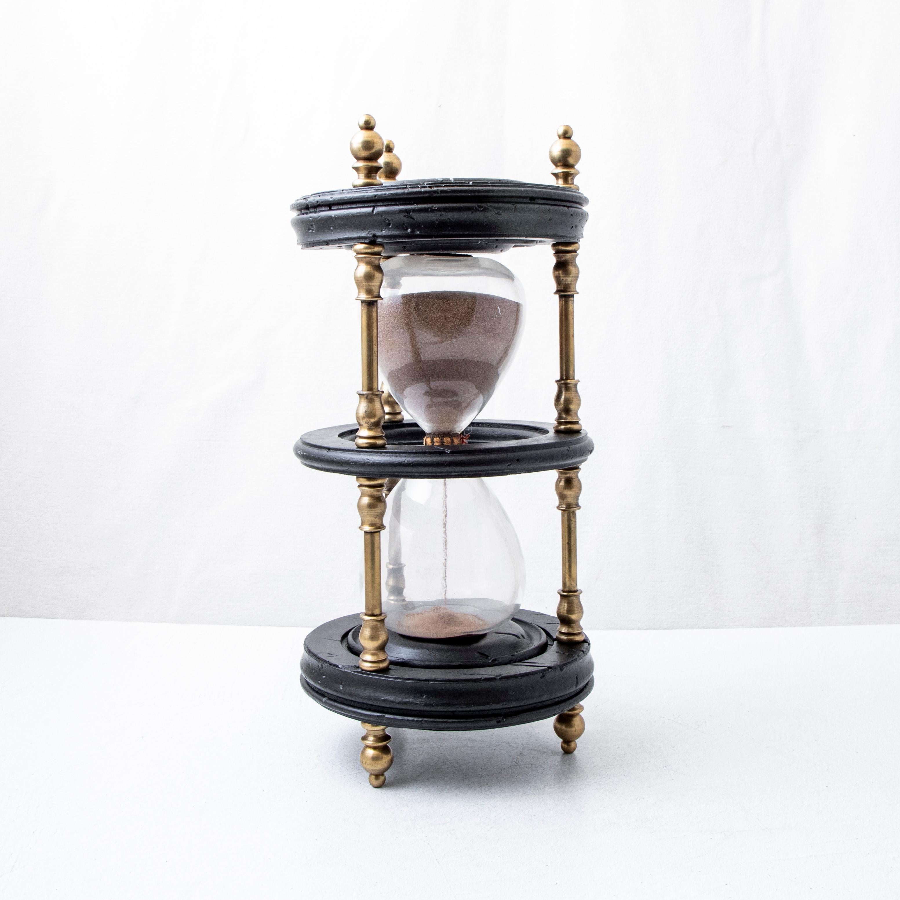 Very Large 19th Century French Napoleon III Period Ebony and Bronze Hourglass For Sale 2