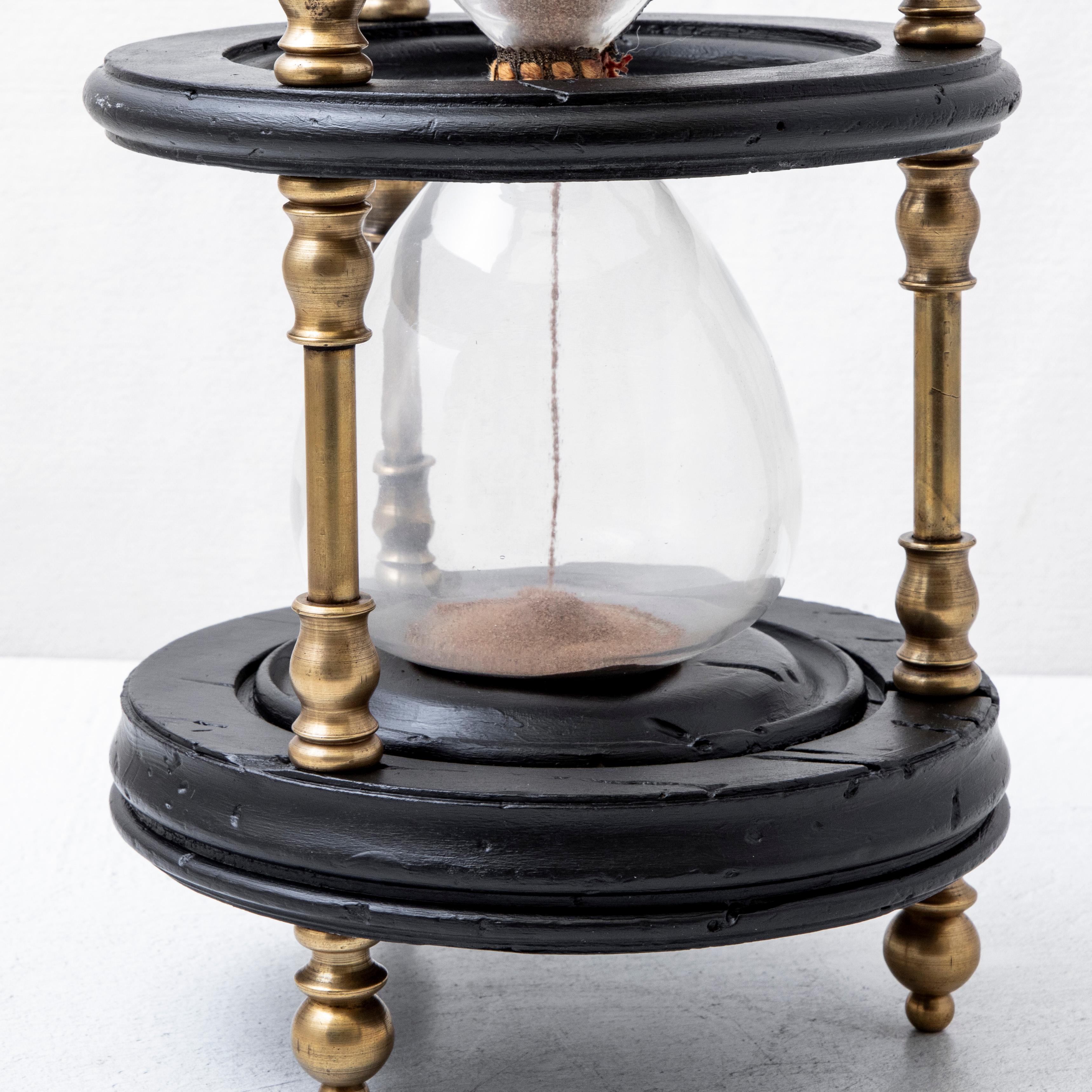 Very Large 19th Century French Napoleon III Period Ebony and Bronze Hourglass For Sale 3