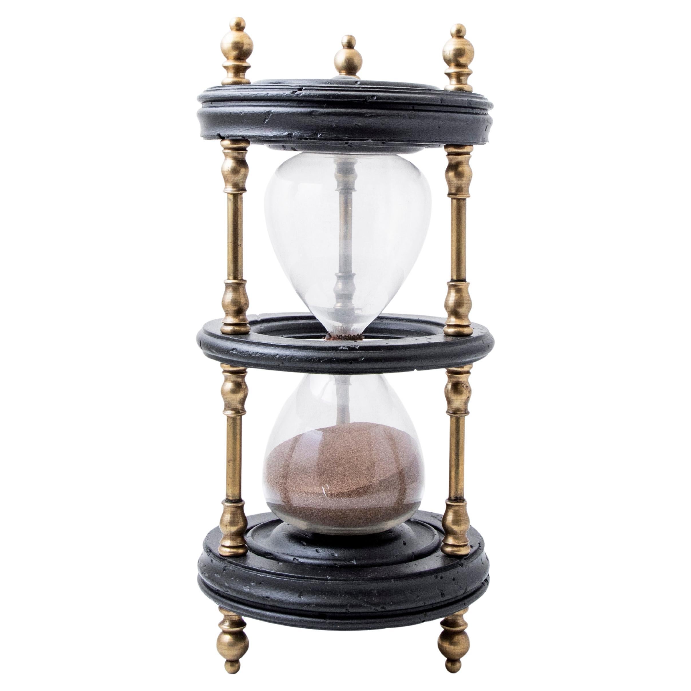 Very Large 19th Century French Napoleon III Period Ebony and Bronze Hourglass