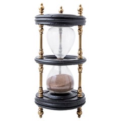 Very Large 19th Century French Napoleon III Period Ebony and Bronze Hourglass