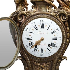 Orologio da parete e barometro molto grande in bronzo ormolato francese del XIX secolo