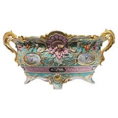 Very Large 19th Century French Porcelain Jardiniere Centerpiece