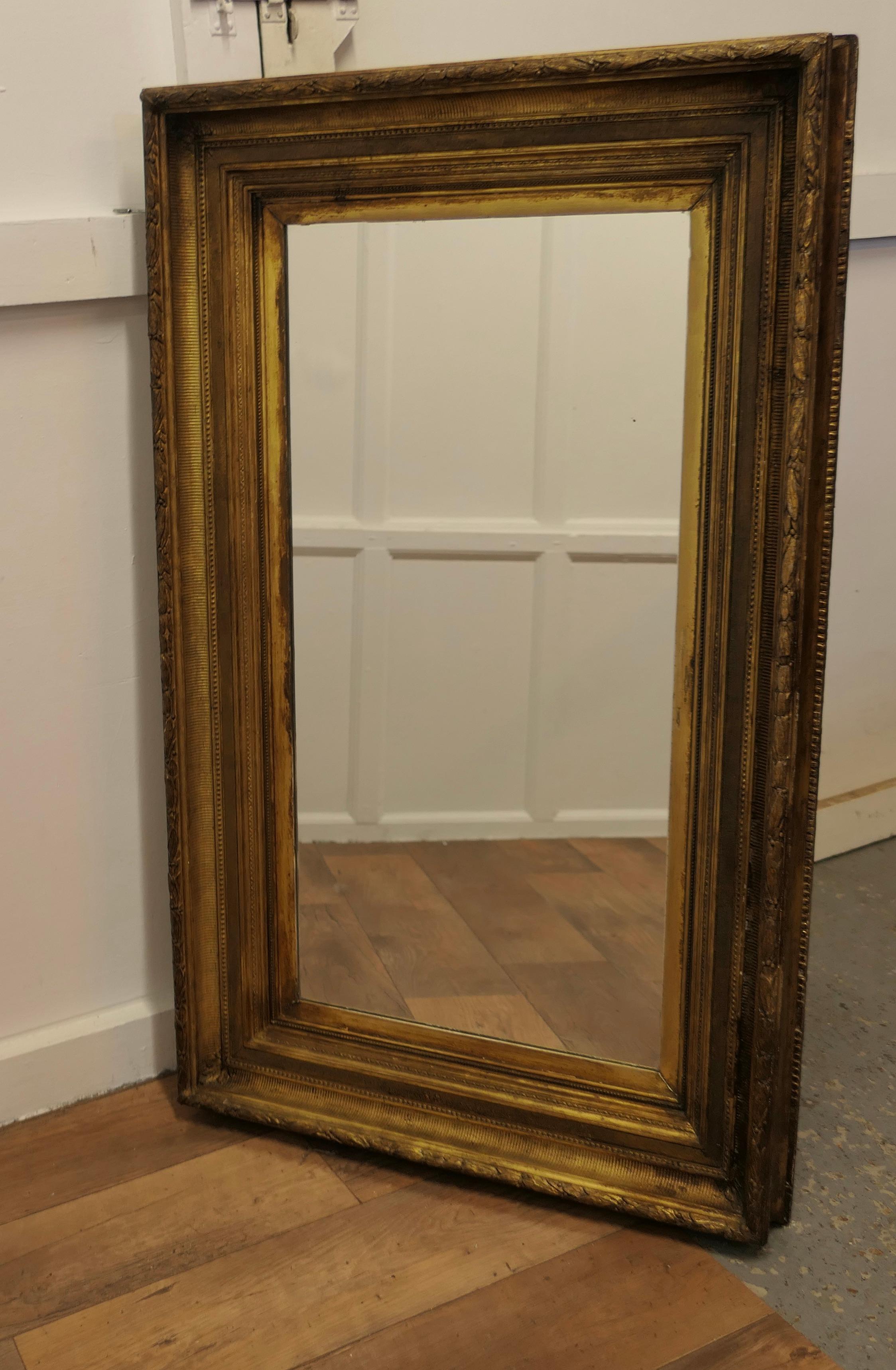 Adam Style Very Large 19th Century Gilt Wall Mirror For Sale