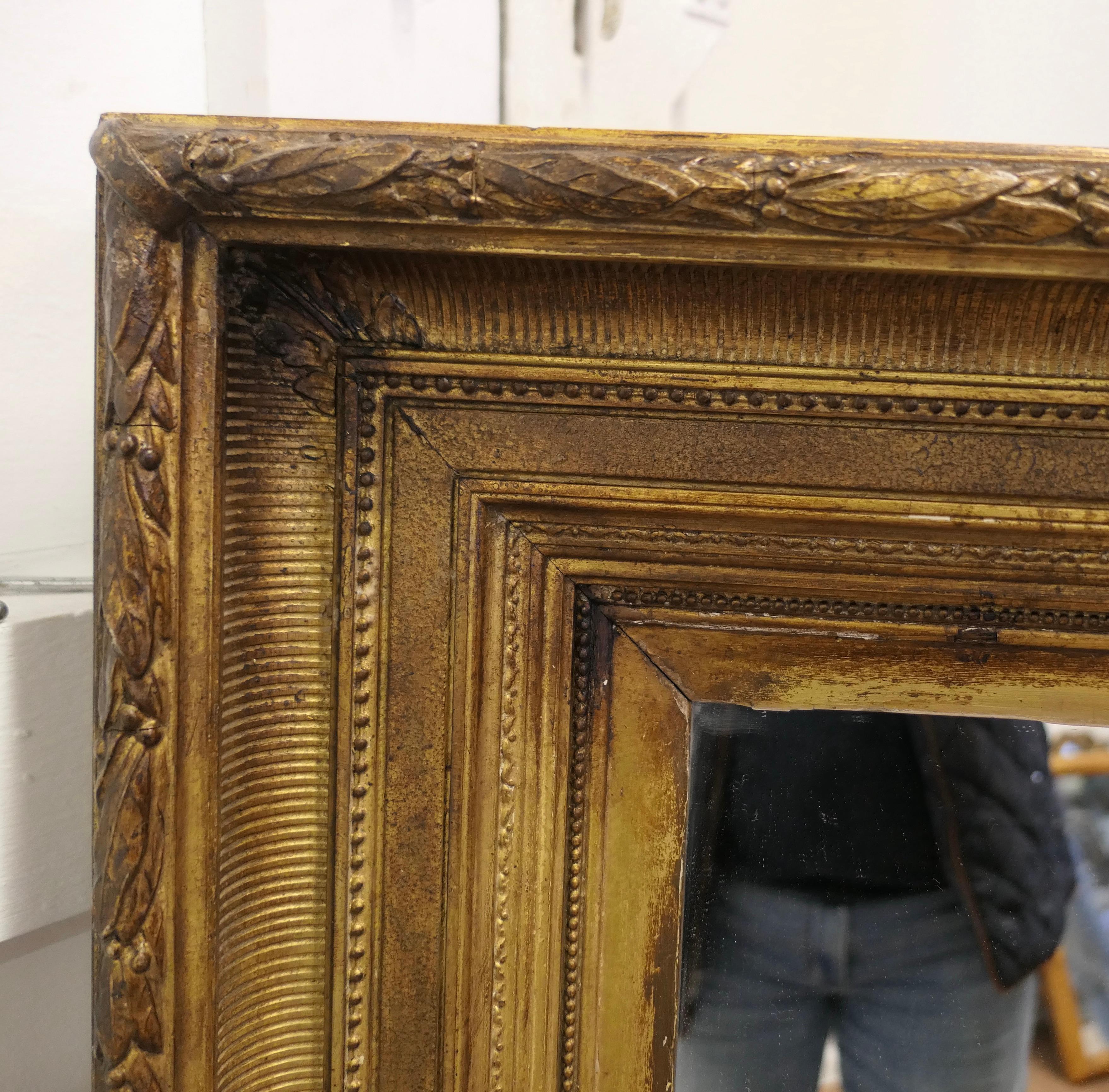 Very Large 19th Century Gilt Wall Mirror In Good Condition For Sale In Chillerton, Isle of Wight