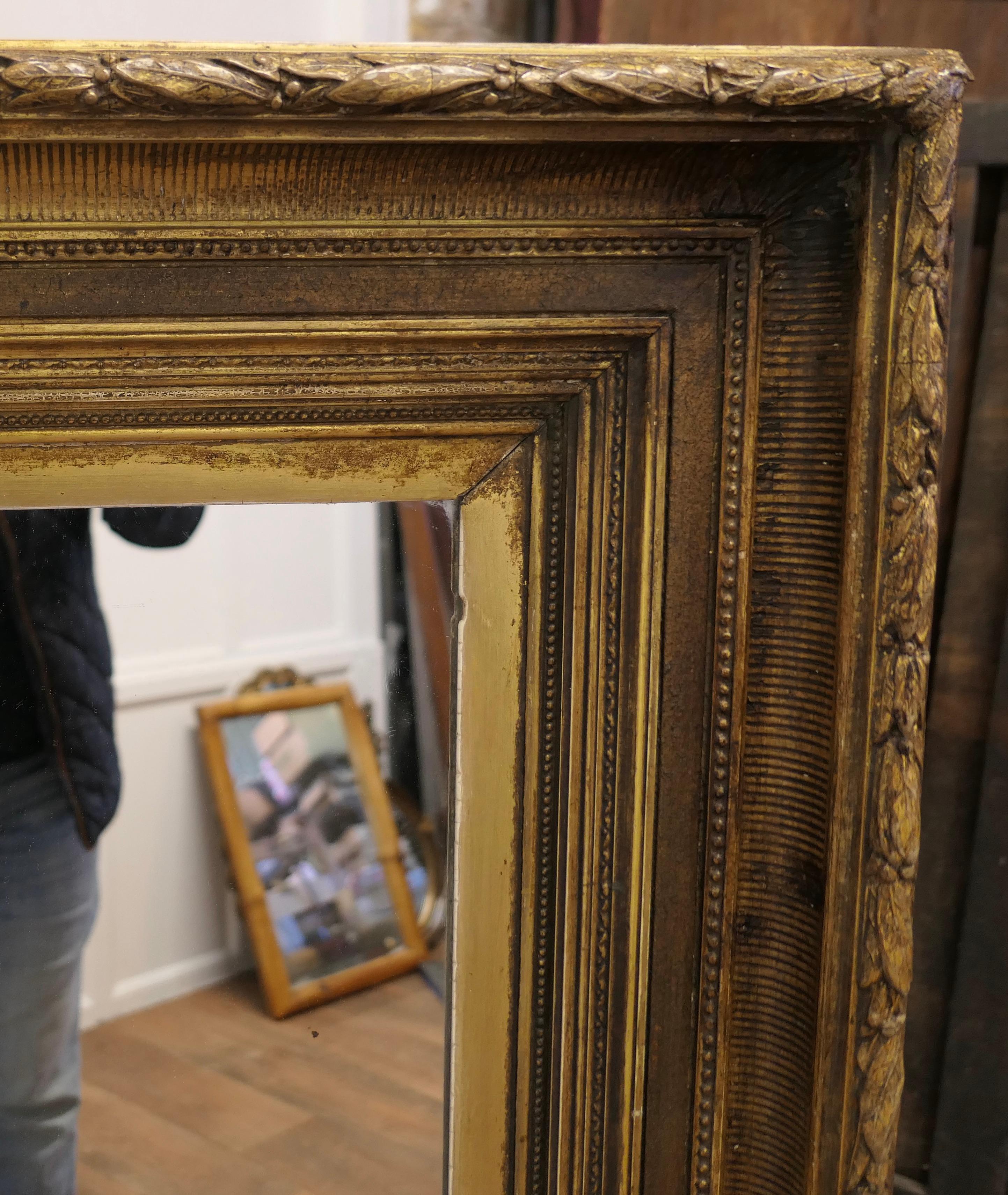 Mid-19th Century Very Large 19th Century Gilt Wall Mirror For Sale