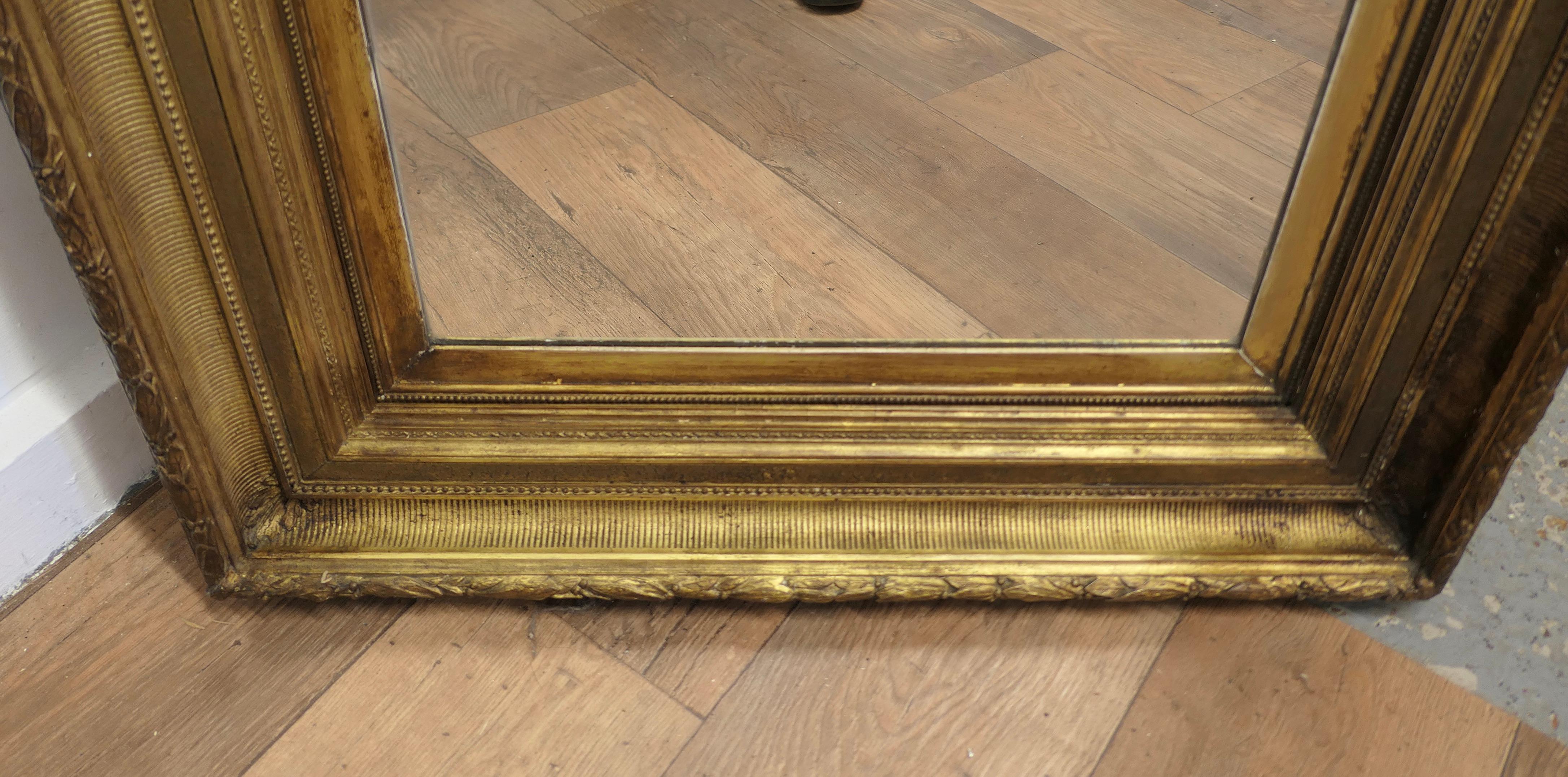 Gesso Very Large 19th Century Gilt Wall Mirror For Sale