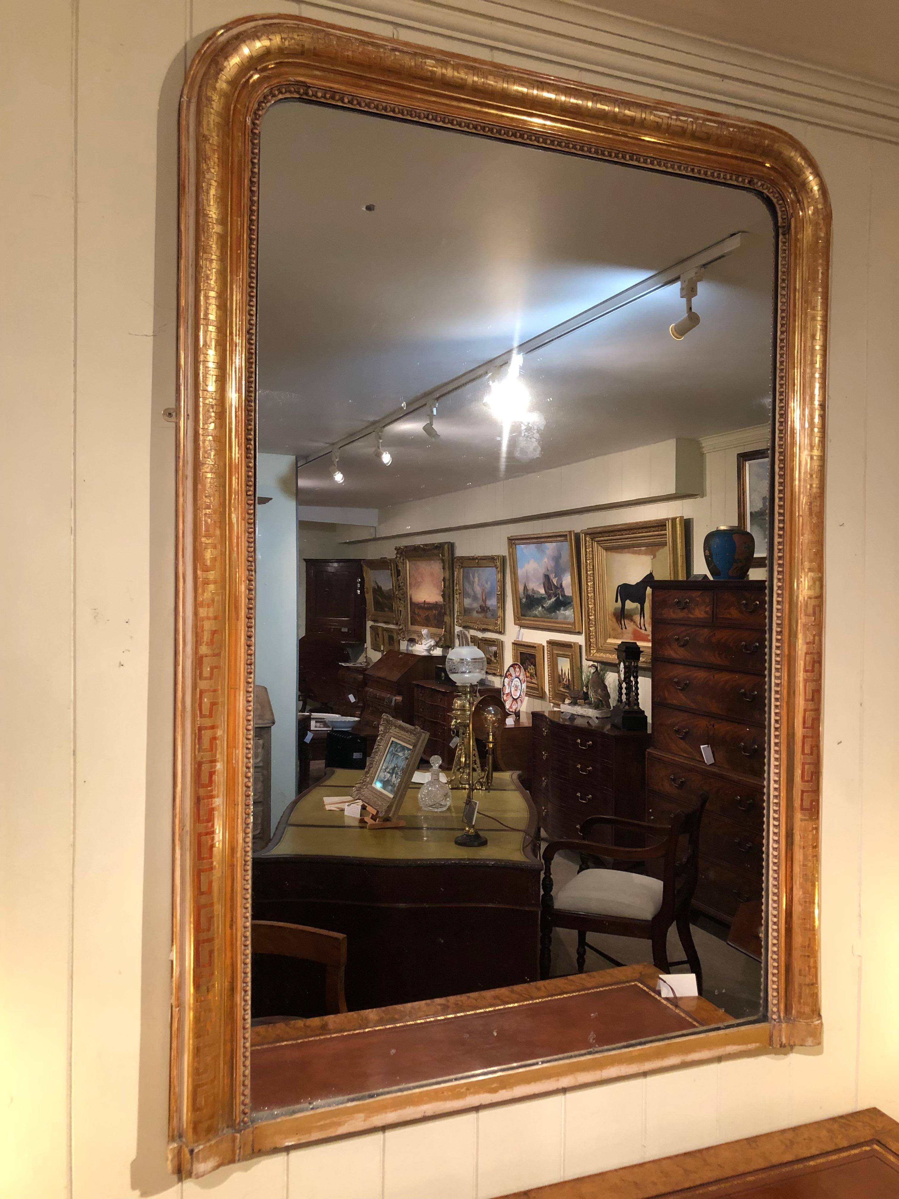 Mid-19th Century Very Large 19th Century Gold Leaf Louis Philippe Mirror