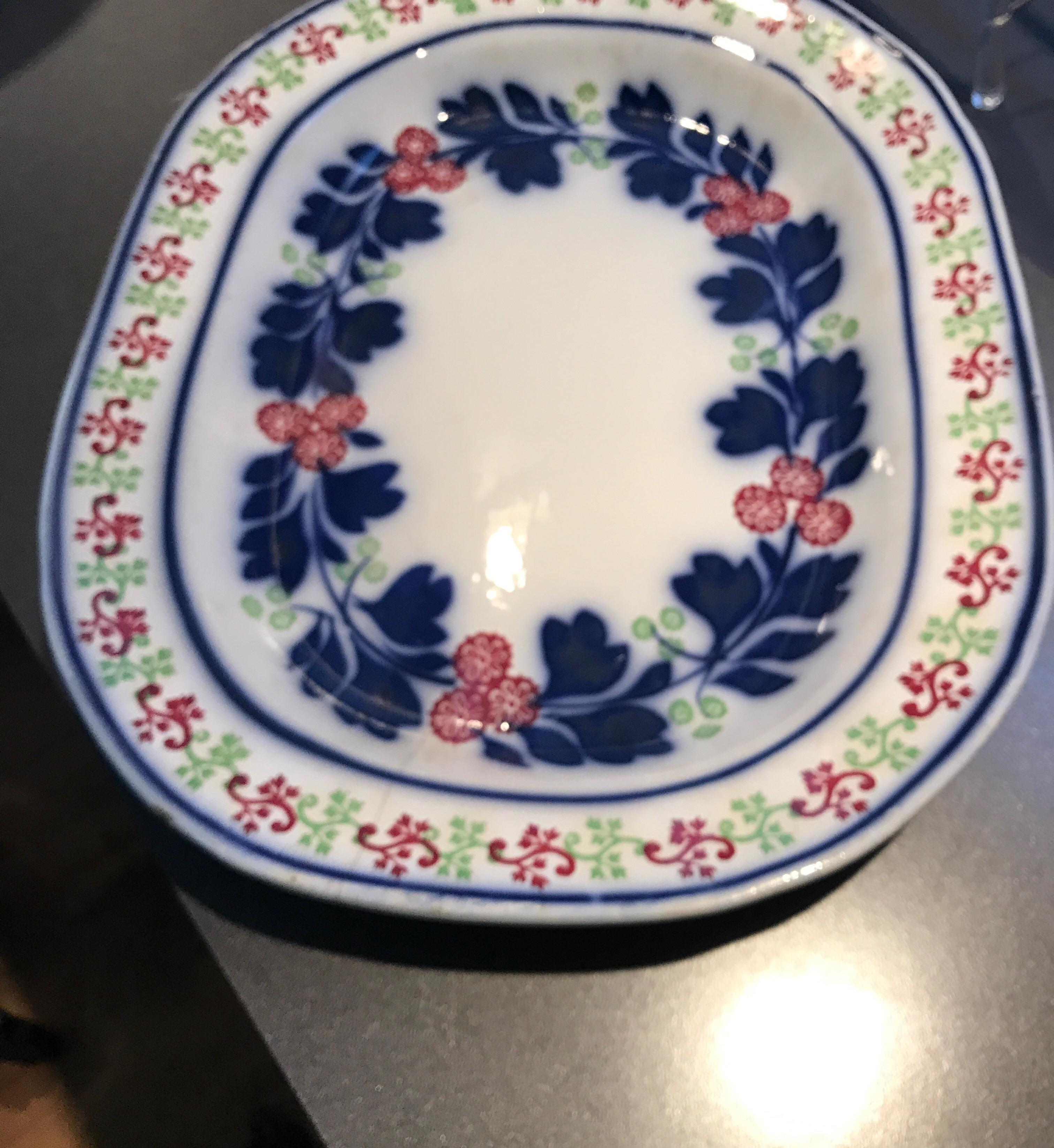 Very Large 19th Century Ironstone Ceramic Platter For Sale 5