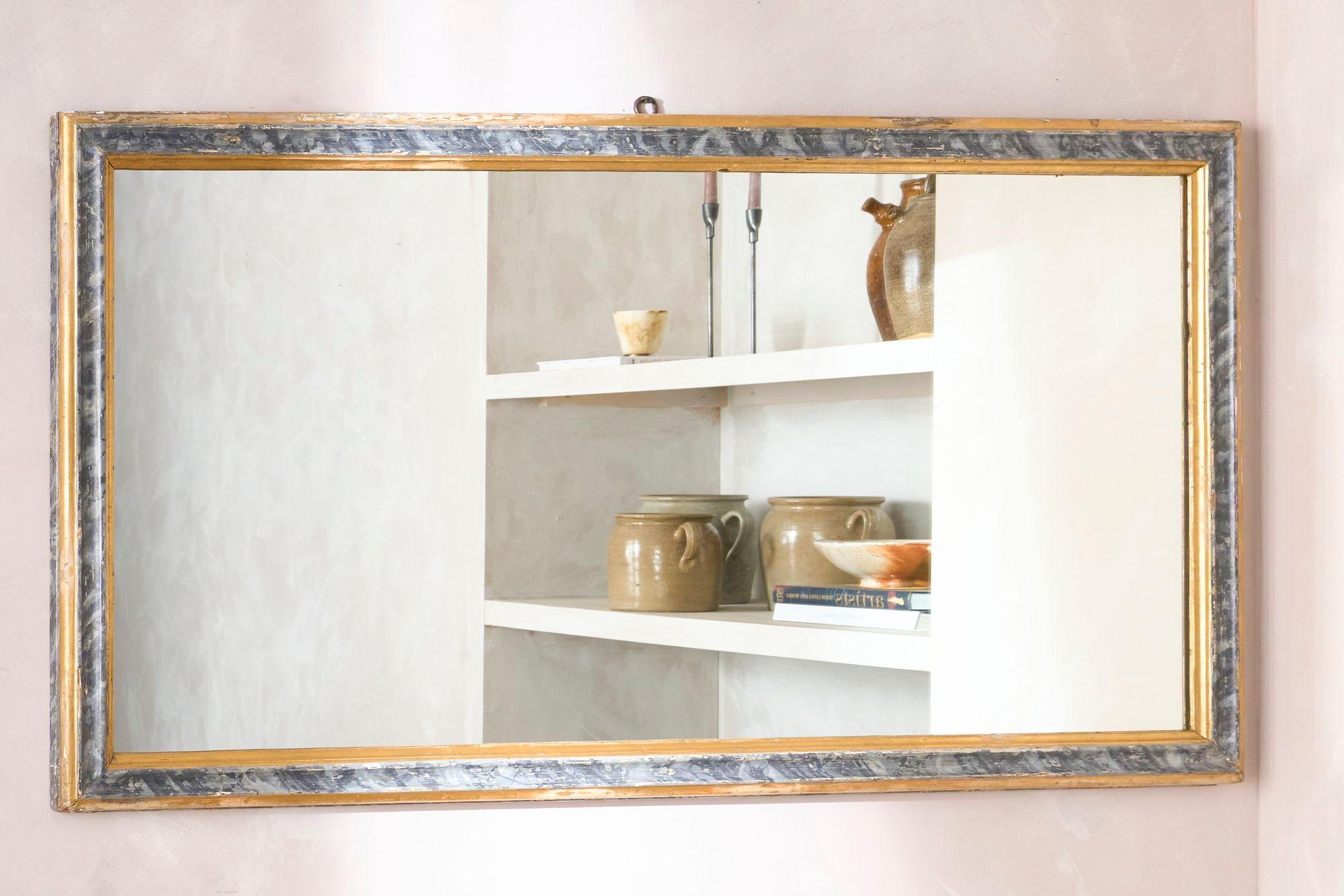 Très grand miroir italien du 19ème siècle peint en faux marbre Excellent état - En vente à Malton, GB