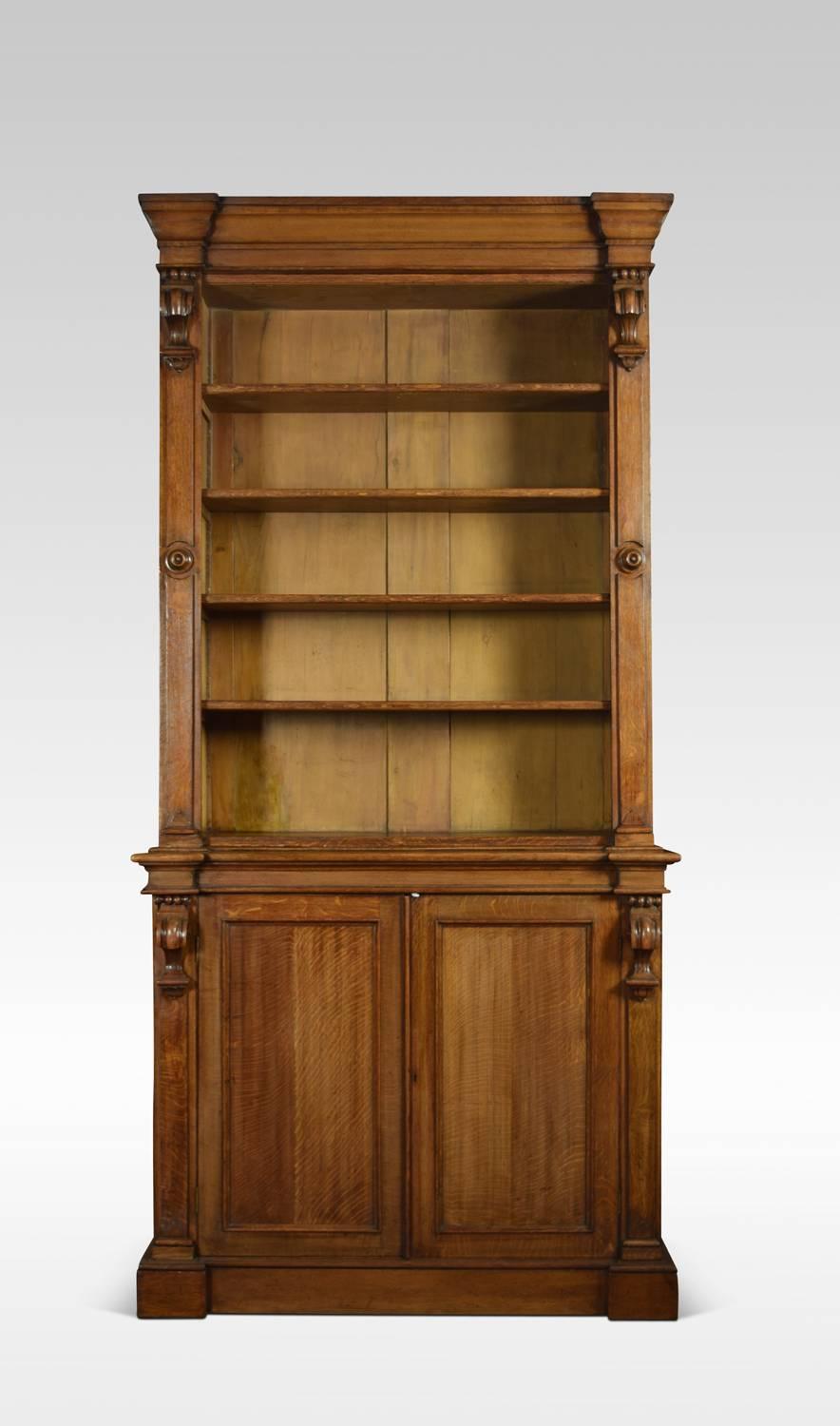 Victorian Very Large 19th Century Light Oak Bookcase