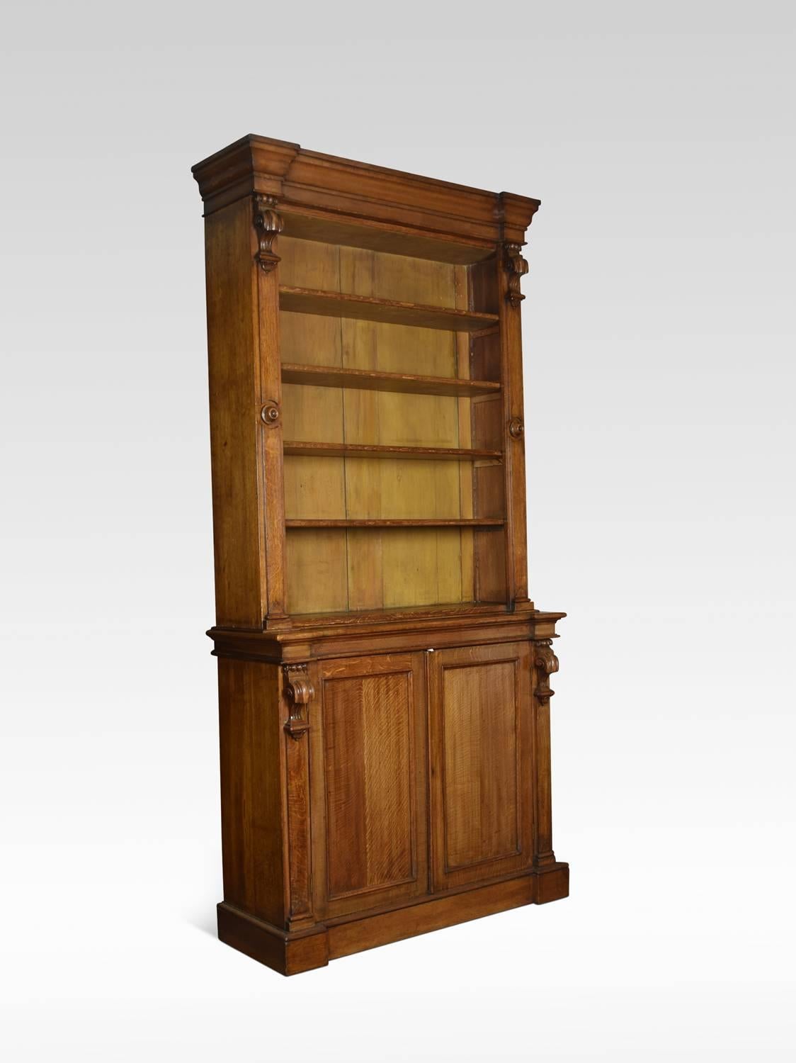 English Very Large 19th Century Light Oak Bookcase