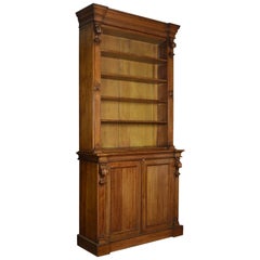 Very Large 19th Century Light Oak Bookcase