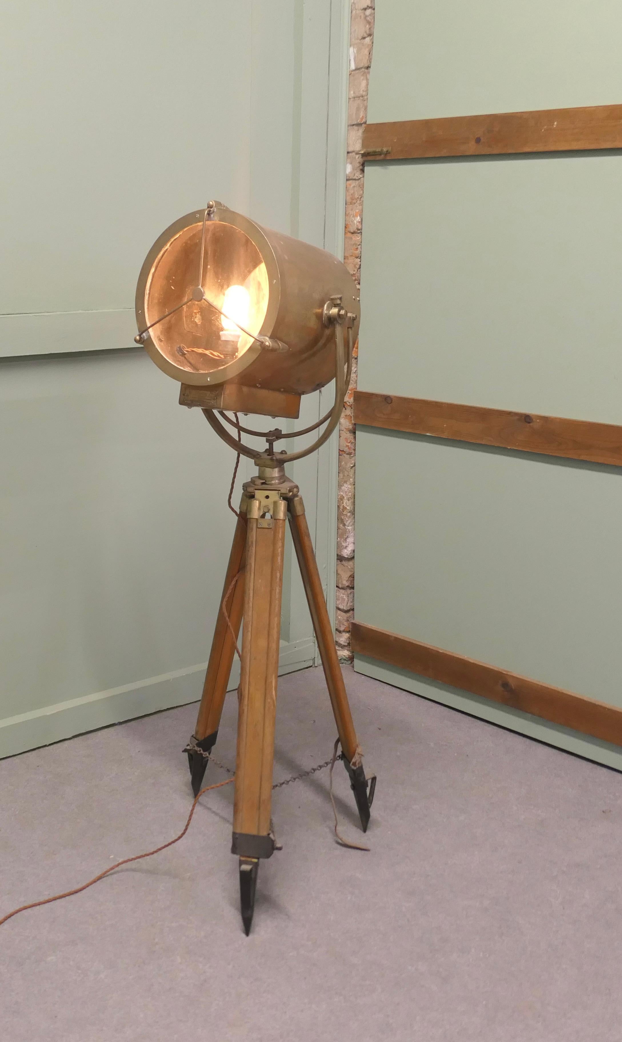 Industrial Very Large 19th Century Vintage Nautical Search Light or Spot Light by G Vieira For Sale