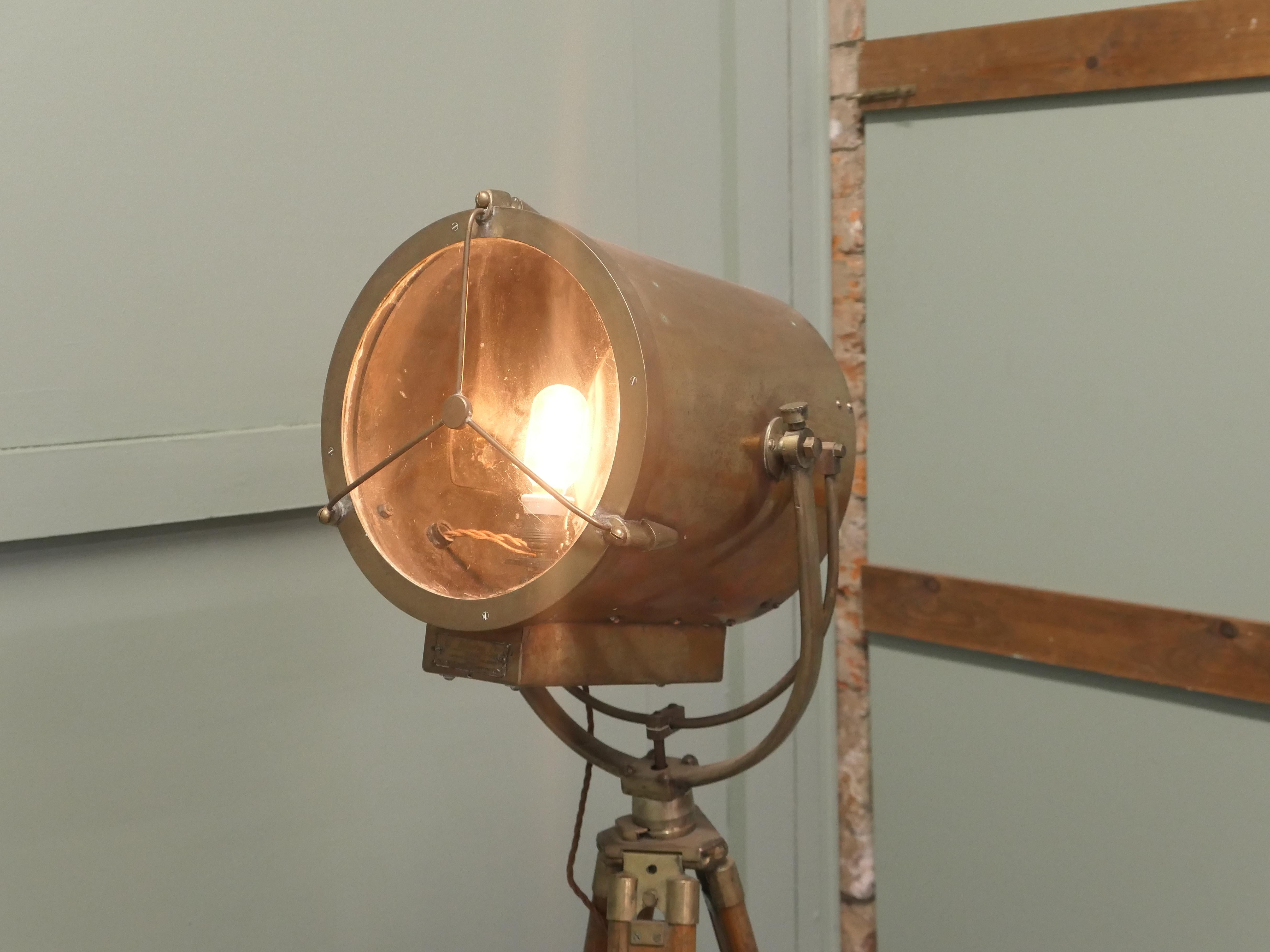 Very Large 19th Century Vintage Nautical Search Light or Spot Light by G Vieira For Sale 1