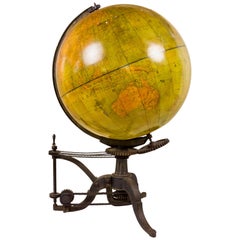 Antique Very Large 19th Century World Globe, France