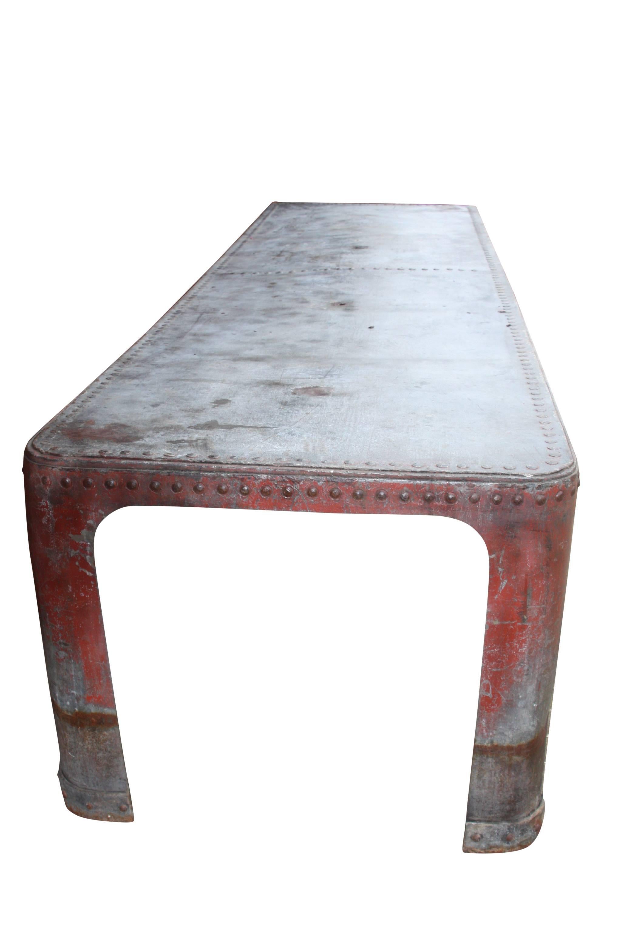 Galvanized Very Large 20th Century Steel Tank Table Ex Jamie Oliver