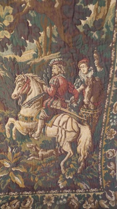 Very Large 20th Century Tapestry Wall Hanging 18th Century Hunting Scene