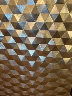 Very Large 3 Dimensional Geometric Silverleaf Wall Sculpture