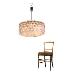 Stupendo lampadario enorme da 30" in cristallo e placcato argento di Bakalowits & Sons Vienna