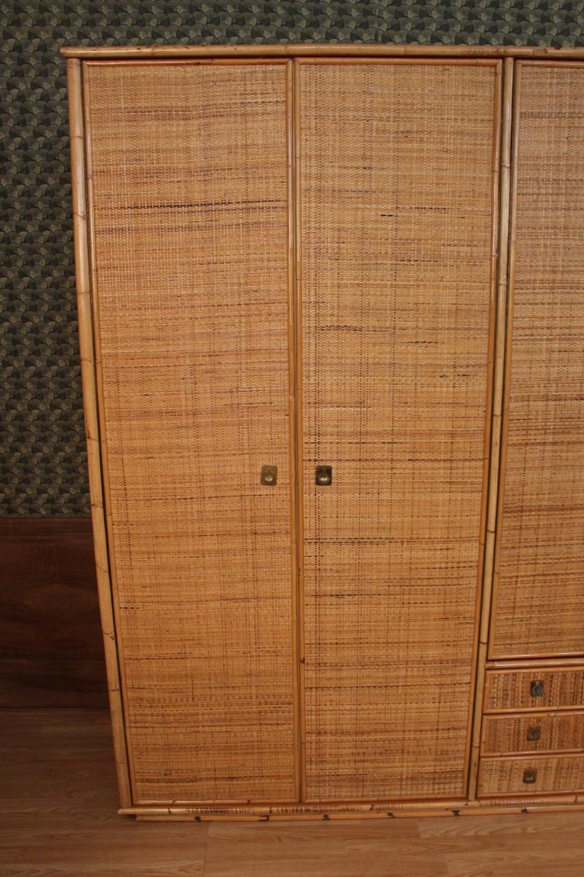 Very Large 6 Door Wardrobe From Viva Del Sud Year 70 In Good Condition In charmes, FR