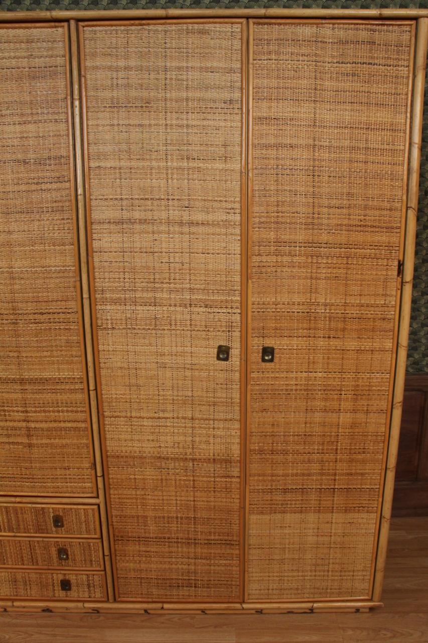 Bamboo Very Large 6 Door Wardrobe From Viva Del Sud Year 70