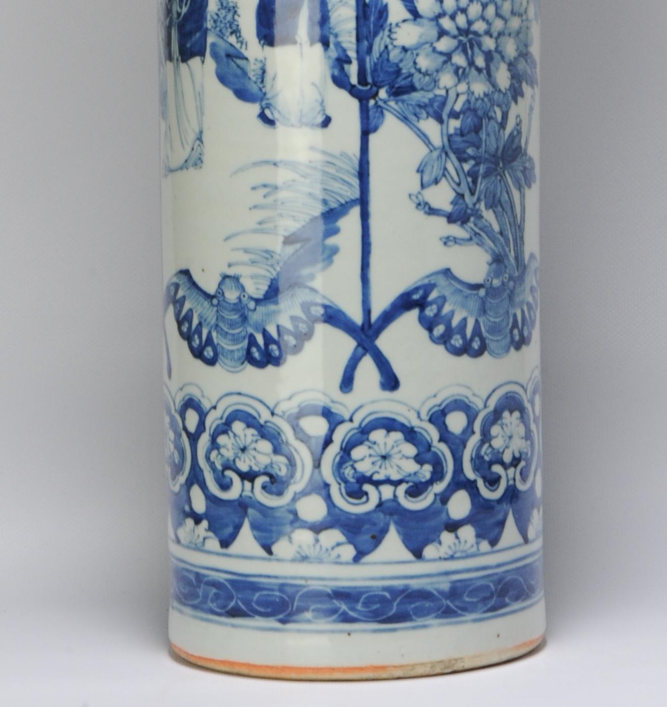 Very Large Antique Vase Chinese Porcelain 19th Century Kangxi Revival 10