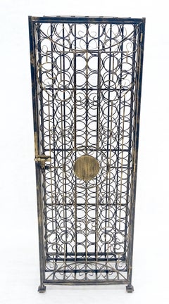 Very Large 96 Bottles Cage Shape Wine Rack Locker Wrought Iron