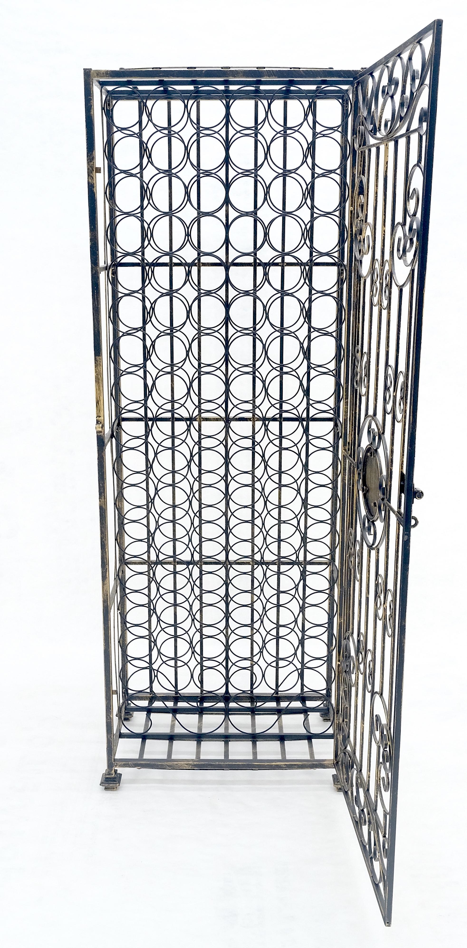 XX secolo Very Large 96 Bottles Cage Shape Wine Rack Locker Wrought Iron in vendita