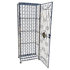 Very Large 96 Bottles Cage Shape Wine Rack Locker Wrought Iron