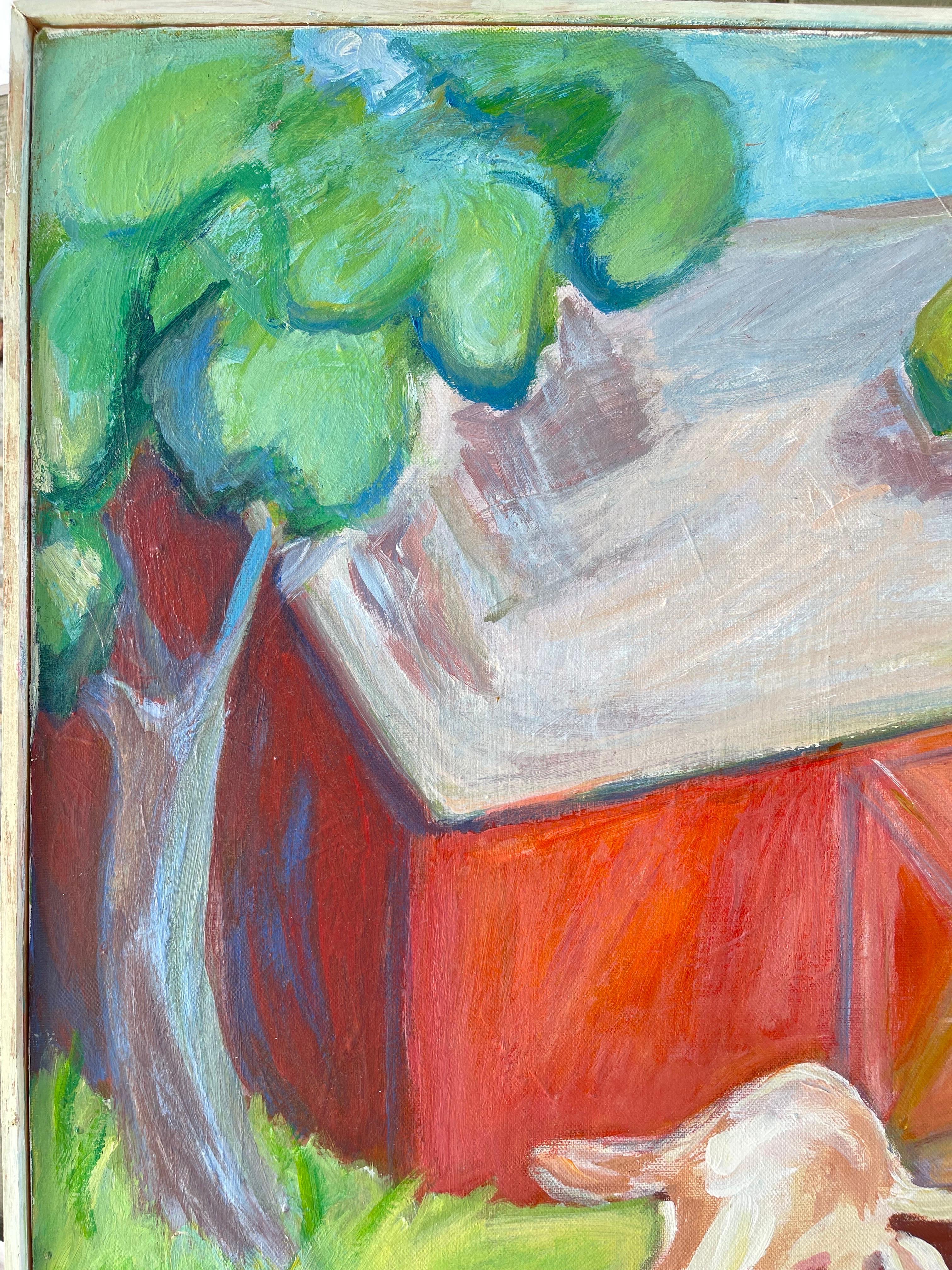 Très grande peinture expressionniste abstraite de vache en vente 5