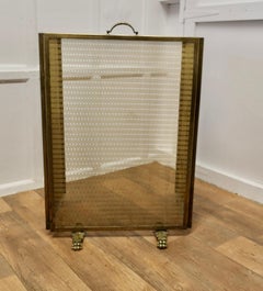 Very Large Adjustable French Chateau Brass Fire Screen/Fire Guard