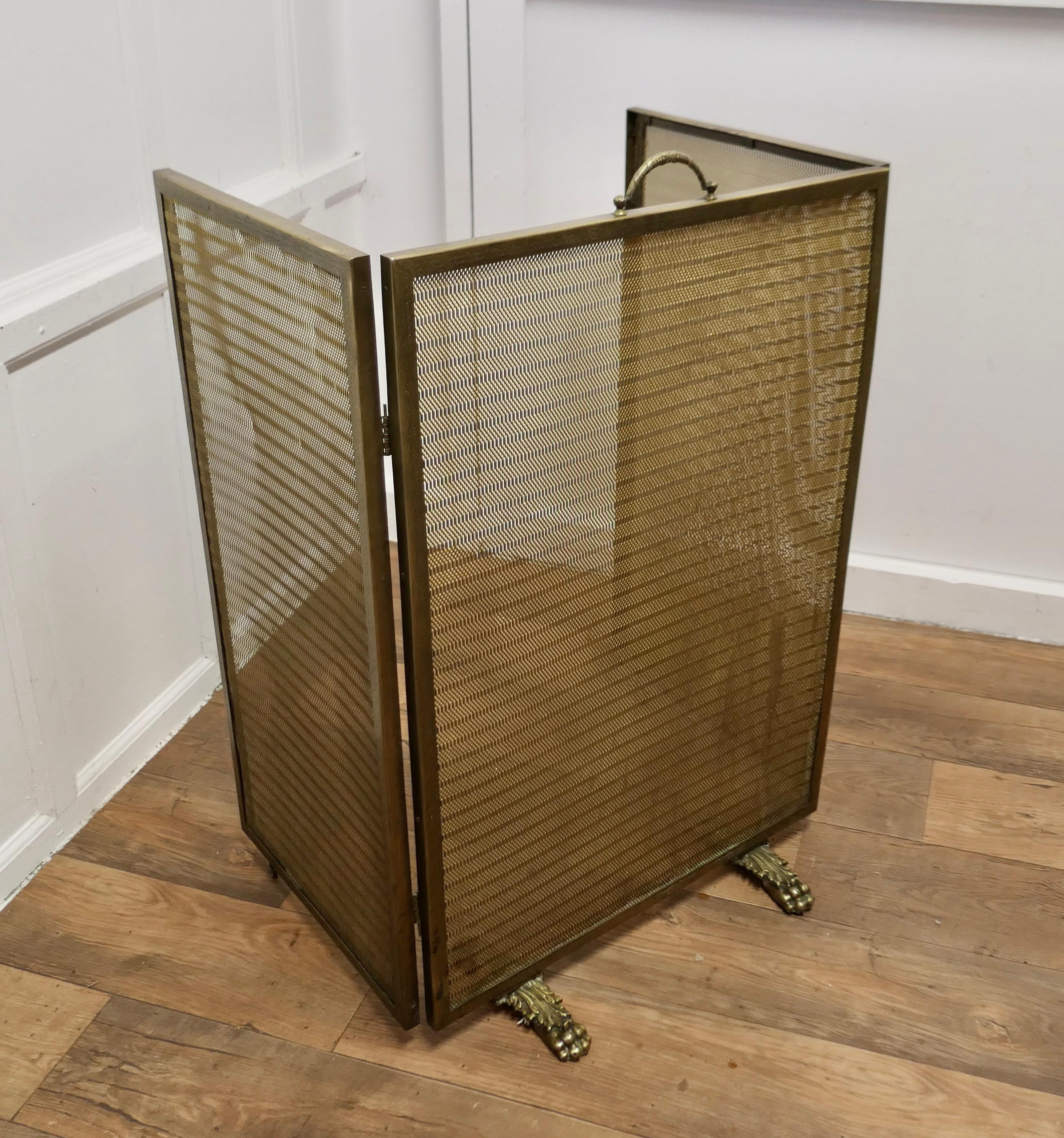 Very Large Adjustable French Chateau Brass Fire Screen/Fire Guard    1