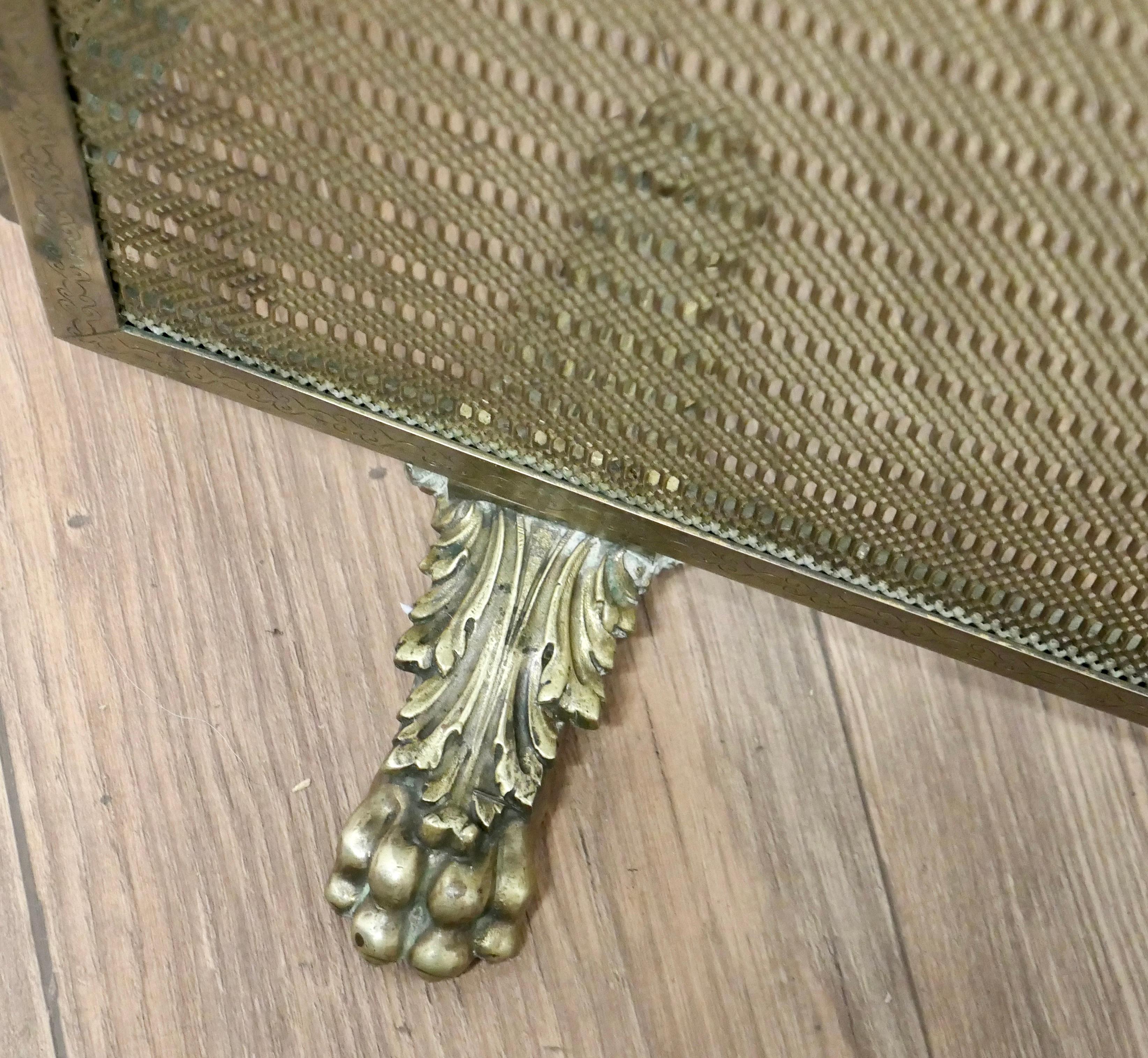 Very Large Adjustable French Chateau Brass Fire Screen/Fire Guard    2