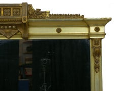 Very Large Aesthetic Movement Over-Mantel Mirror in Silvered Giltwood