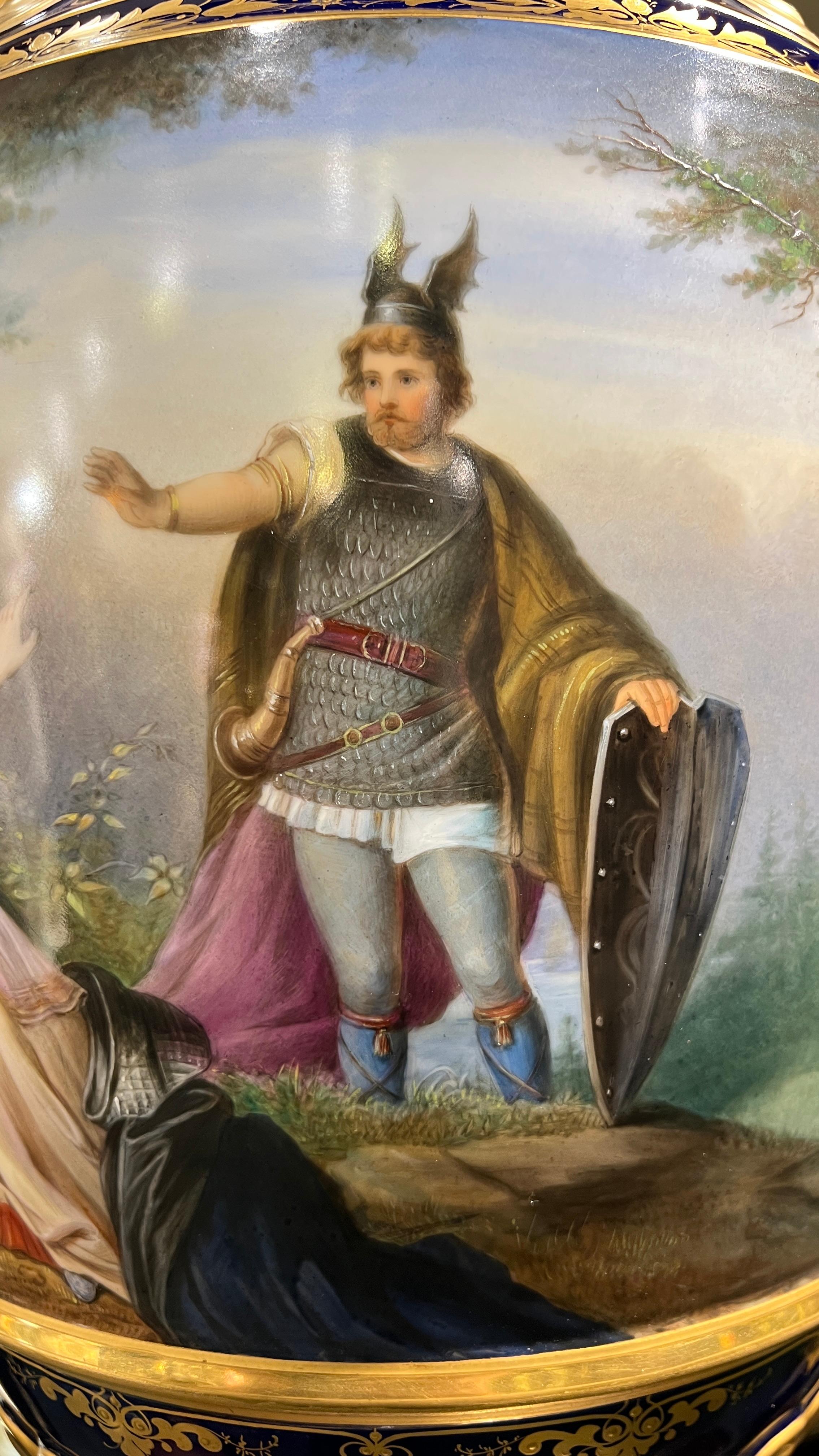 very large and Impressive 19 century Vienna Style Porcelain Vase in vendita 10