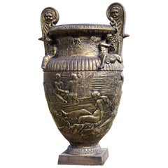 Very Large and Impressive Cast Iron Garden Vase in the Greek Style