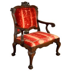 Very Large and Rare 18th Century Portuguese Open Armchair
