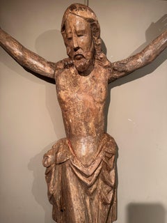 Very Large and Rare Christ on the Cross ( height 130. cms )  14th Century