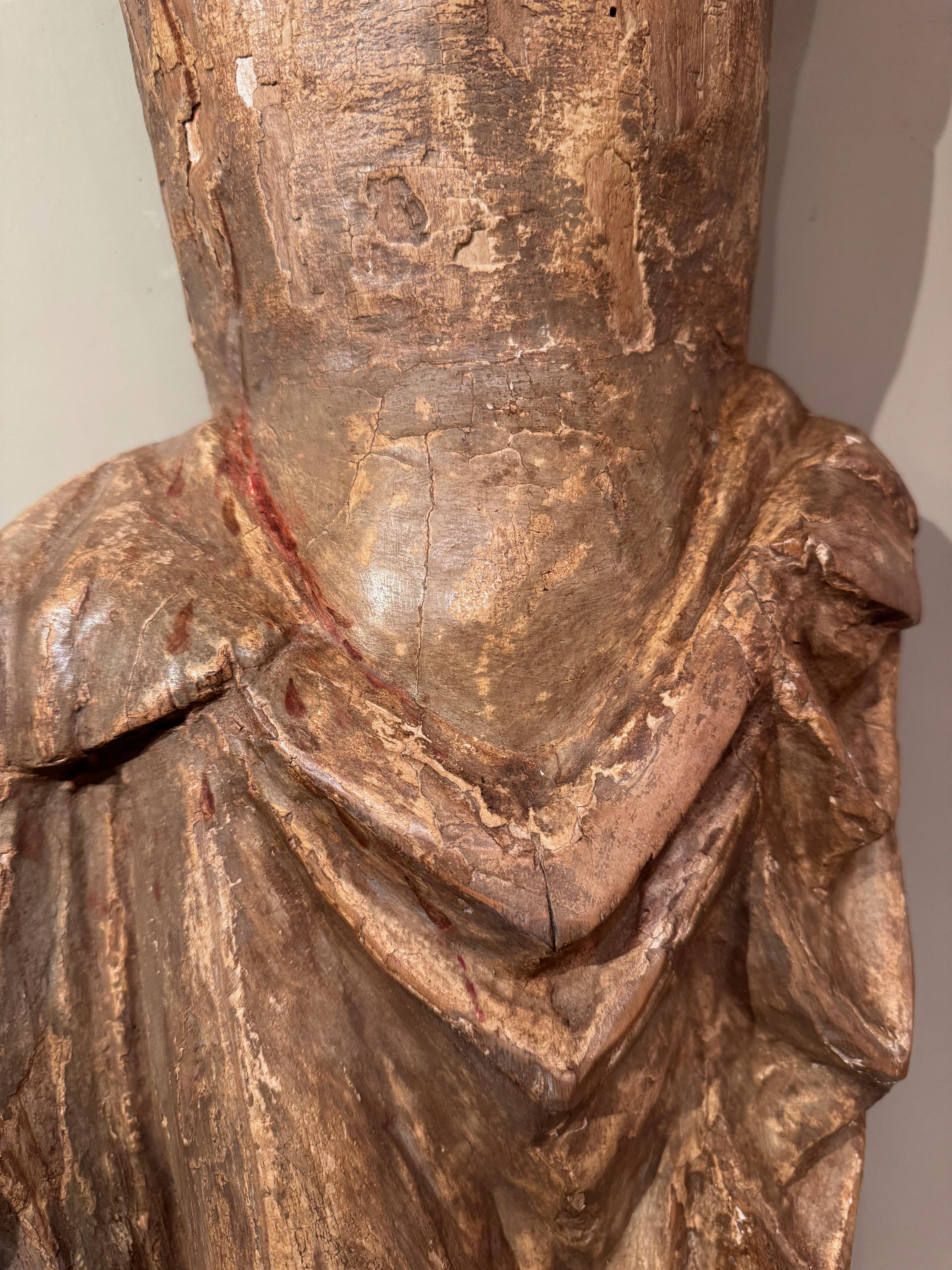 XVIIIe siècle et antérieur Très grand et rare Christ on the Cross (hauteur 130 cm)  14e siècle en vente