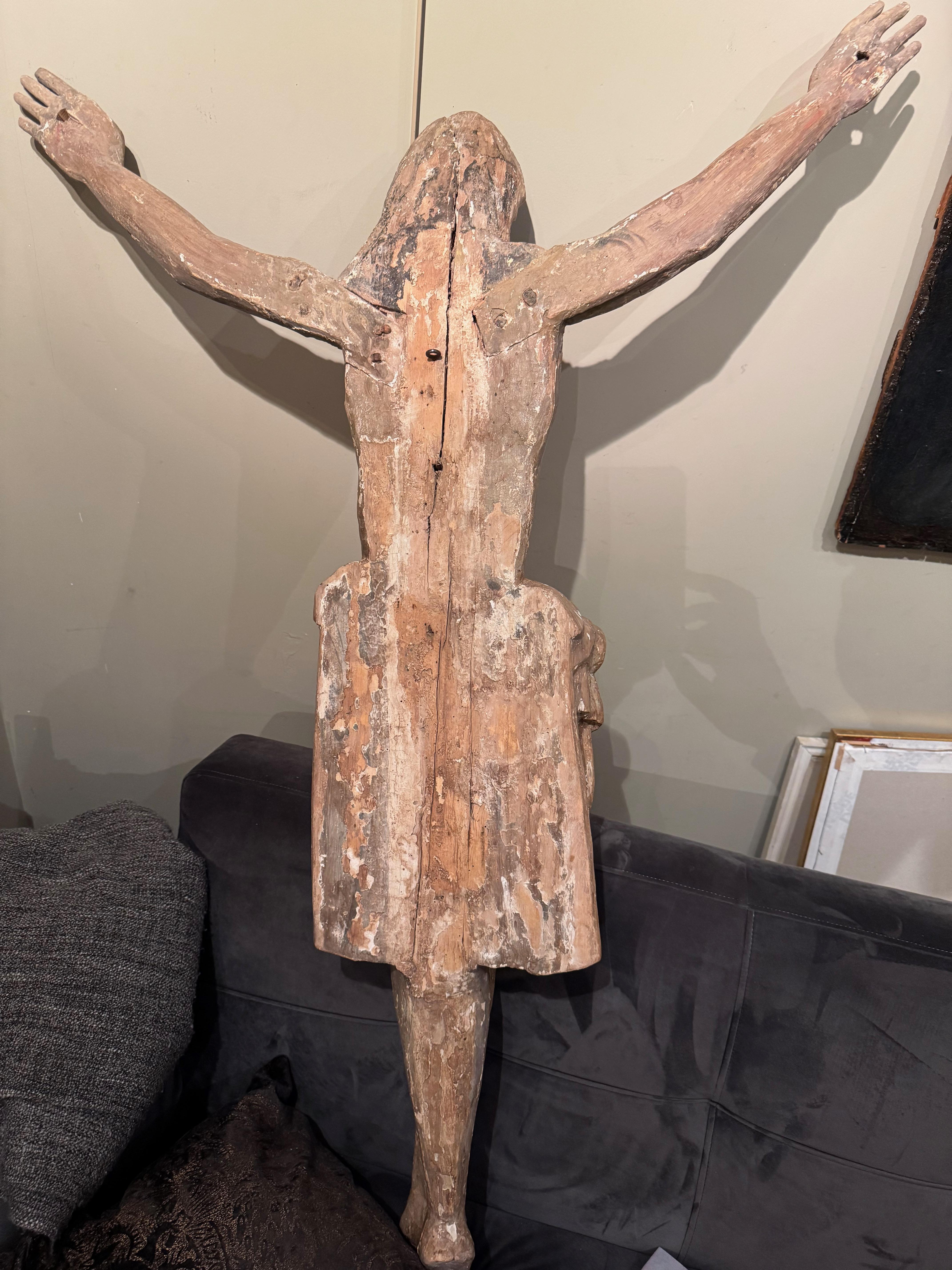 Peuplier Très grand et rare Christ on the Cross (hauteur 130 cm)  14e siècle en vente