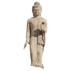 Très grande et spéciale statue de Bouddha en pierre de lave d'Indonésie  OriginalBuddhas