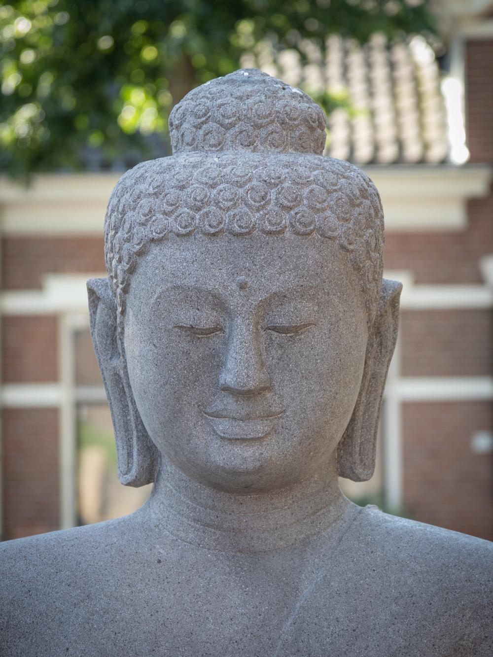 Große und besondere Buddha-Statue aus Lavastein in Dhyana Mudra – neu hergestellt im Angebot 4