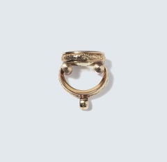 Very Large Antique 18k Gold and Citrine Ring/seal-pendant Made Year 1833