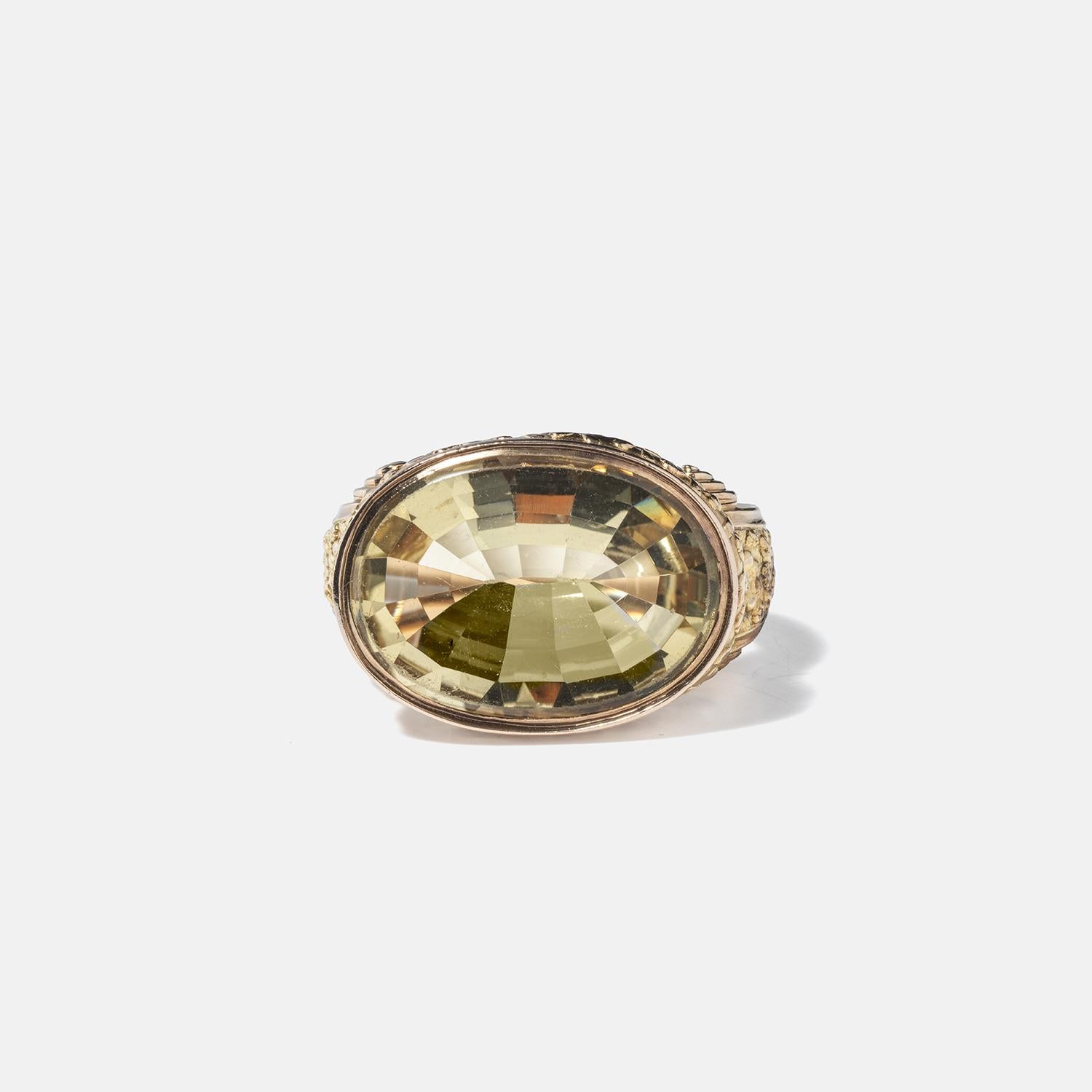 Very Large Antique 18k Gold and Citrine Ring Made Year 1833 For Sale 4