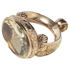 Sehr großer antiker Ring aus 18 Karat Gold und Citrin aus dem Jahr 1833, hergestellt