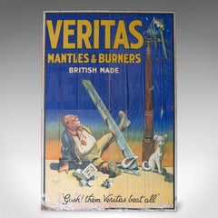 Very Large Antique Advertisement Poster, Veritas, Lithograph, John Hassall